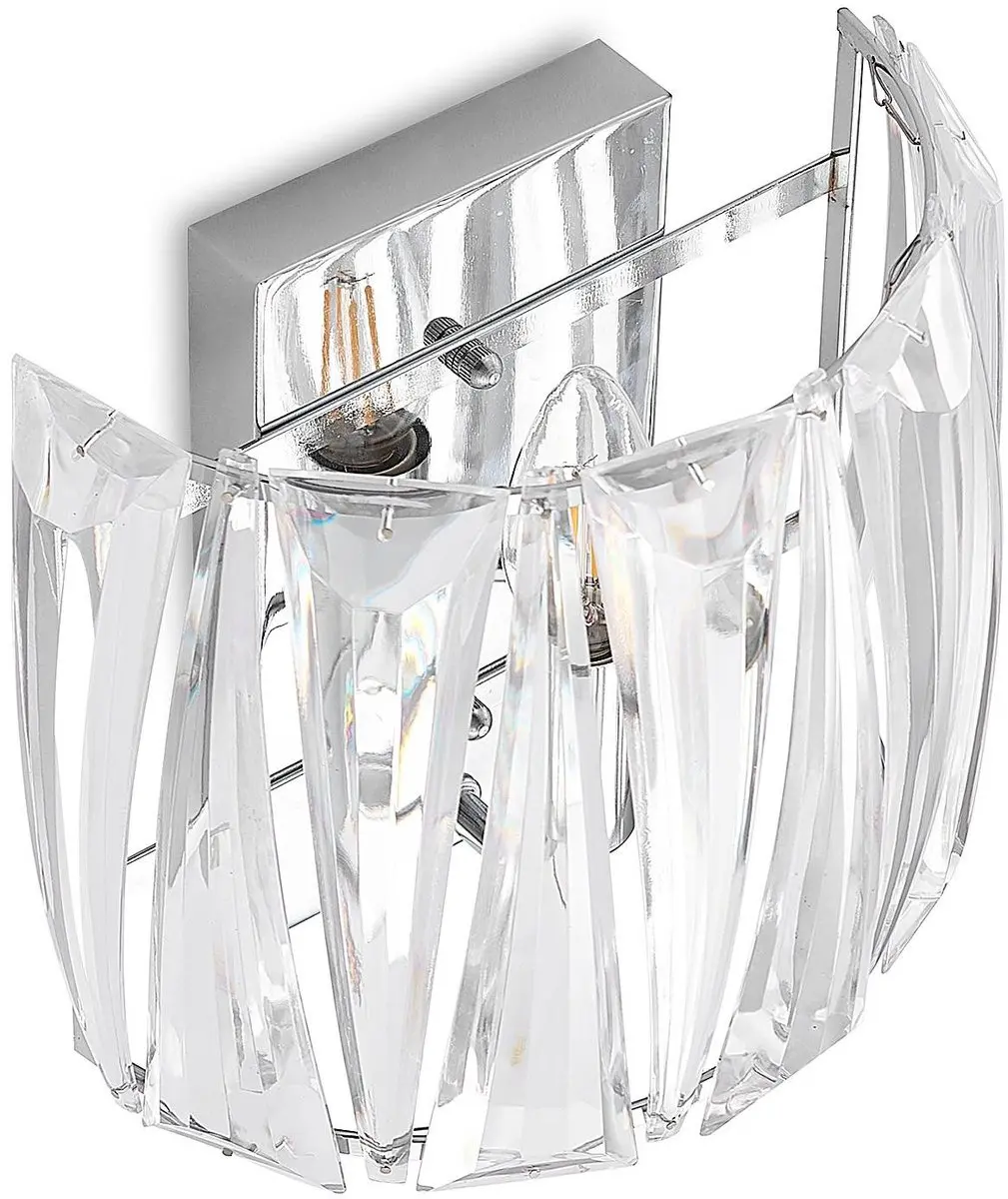 Lindby Wandlamp 1 Licht E14 - Transparant/Chroom