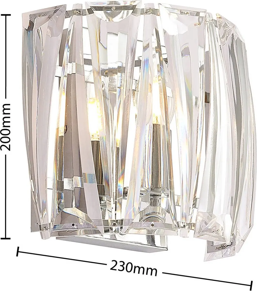 Lindby Wandlamp 1 Licht E14 - Transparant/Chroom