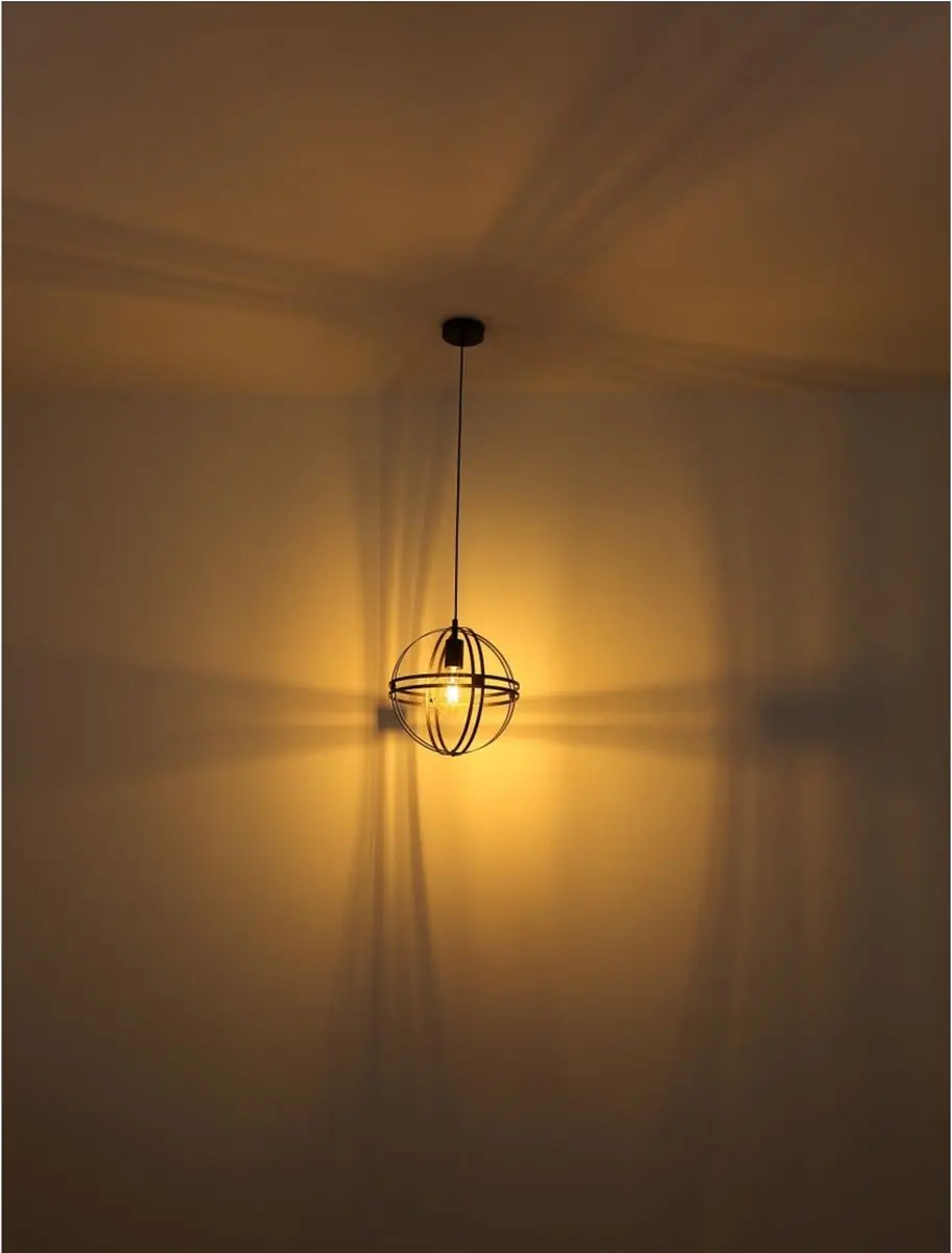 Globo Tamara Hanglamp - 4x E27 - Ø20cm - Zwart