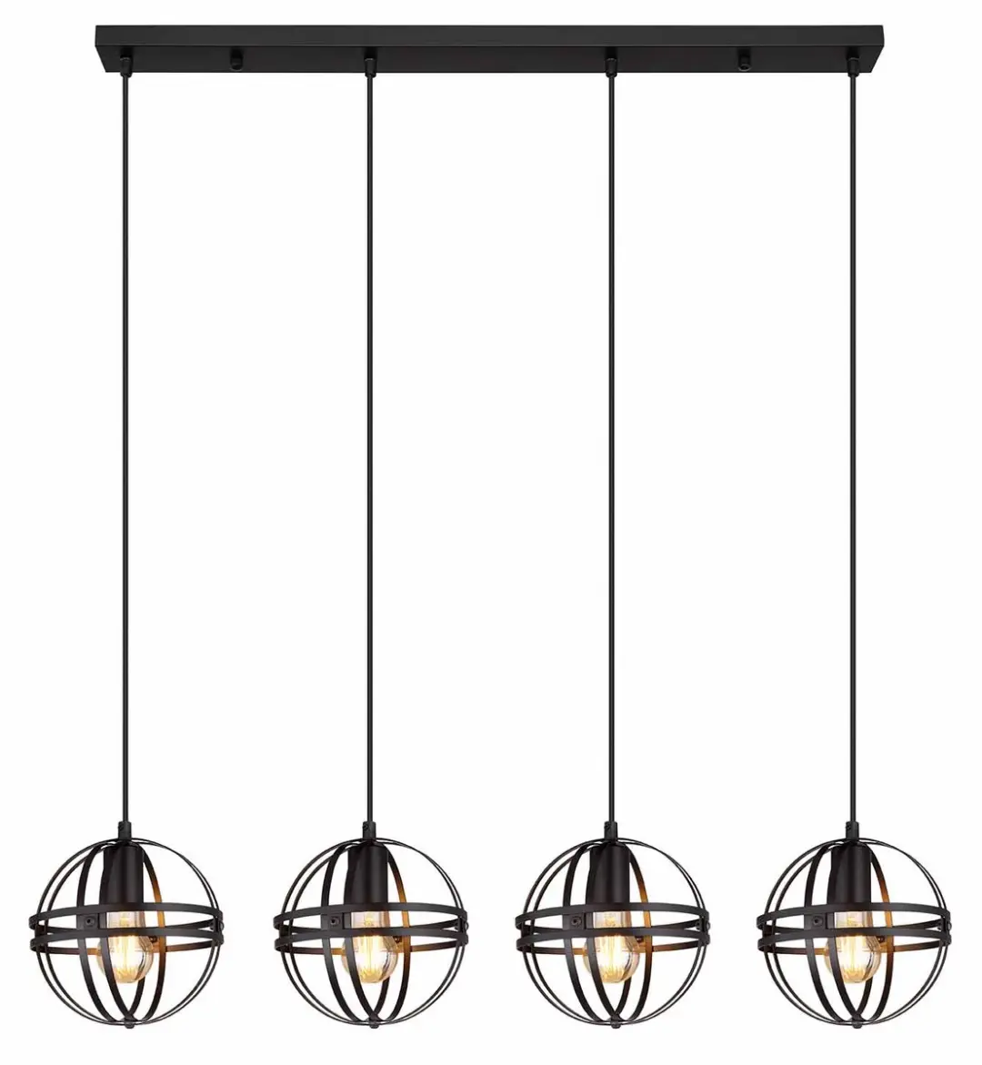 Globo Tamara Hanglamp - 4x E27 - Ø20cm - Zwart