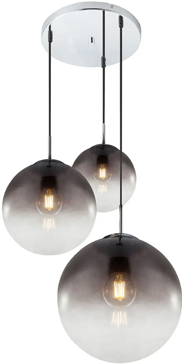 Globo Varus Hanglamp - 3 Lichthoorns Ø51cm - Chroom