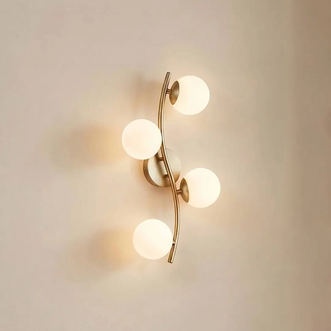 Lindby Wandlamp 4-lichts G9 - 47,5 cm - Wit/Messing