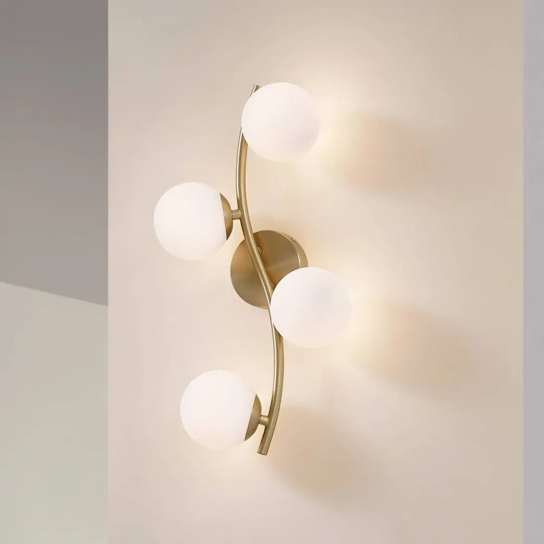Lindby Wandlamp 4-lichts G9 - 47,5 cm - Wit/Messing