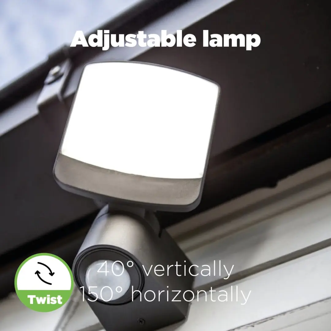 Lutec Sunshine LED Wandlamp Buiten - 800 Lm - PIR Sensor - Donkergrijs