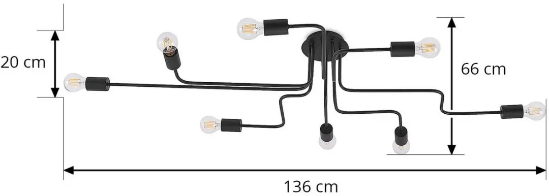 Lindby Plafondlamp 8-Lichts E27