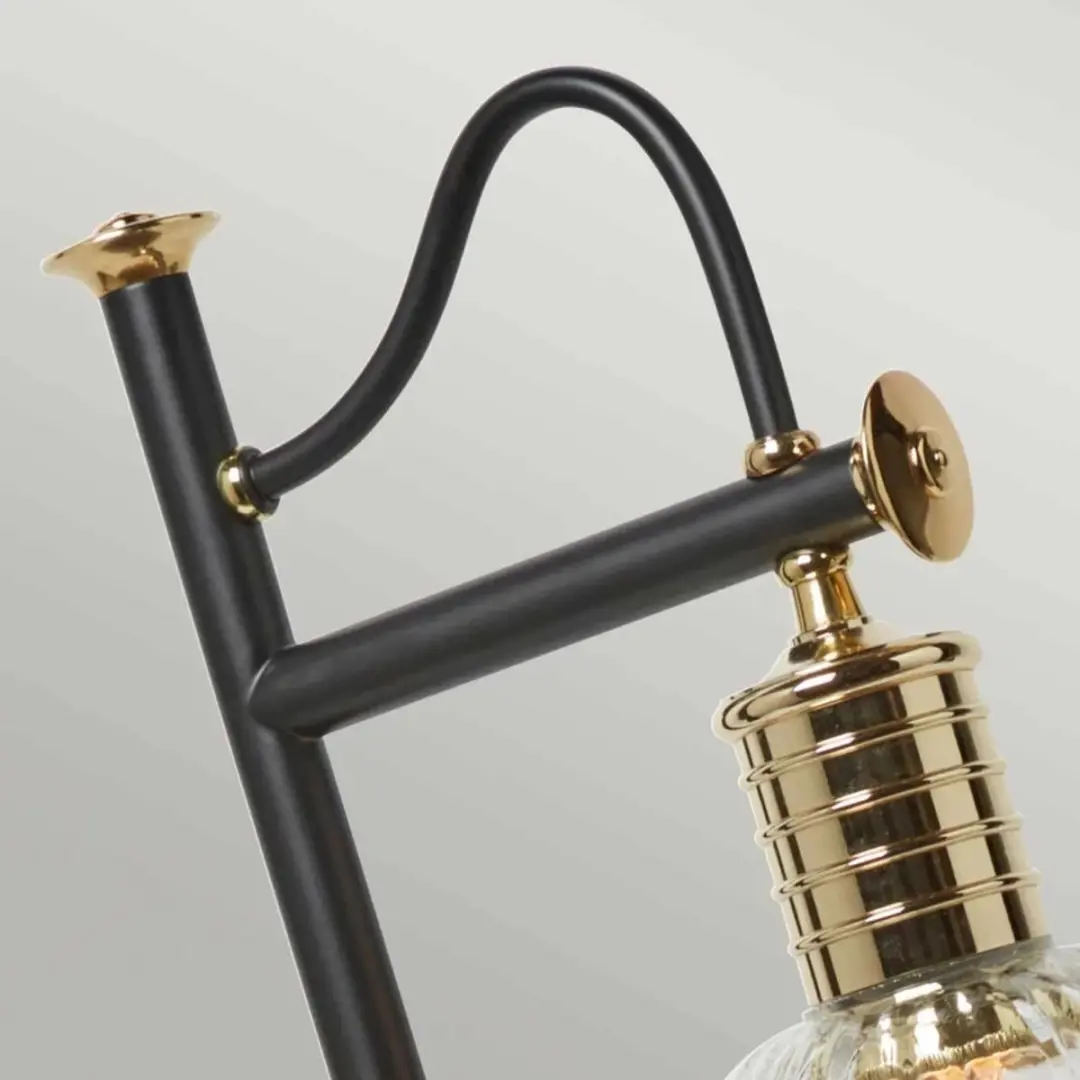 Elstead LED Tafellamp E27 60W - Black/Polished Brass