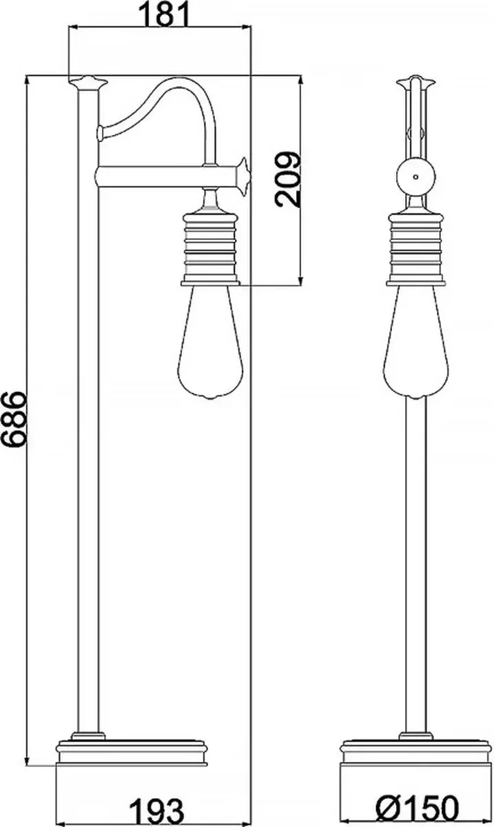 Elstead LED Tafellamp E27 60W - Black/Polished Brass