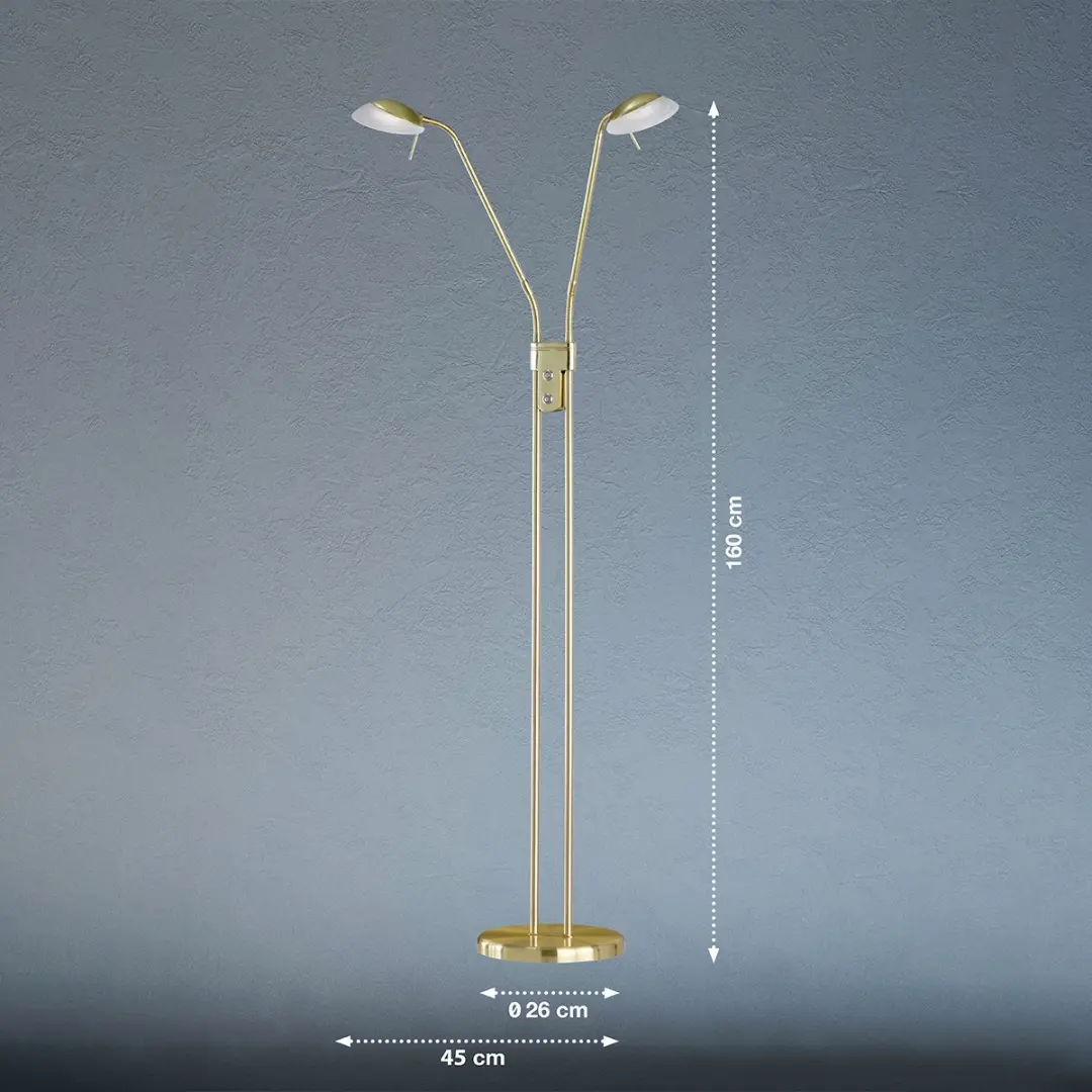 Fischer & Honsel Pool TW Vloerlamp 2x5W - Dimbaar - Goud