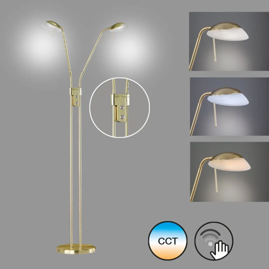 Fischer & Honsel Pool TW Vloerlamp 2x5W - Dimbaar - Goud