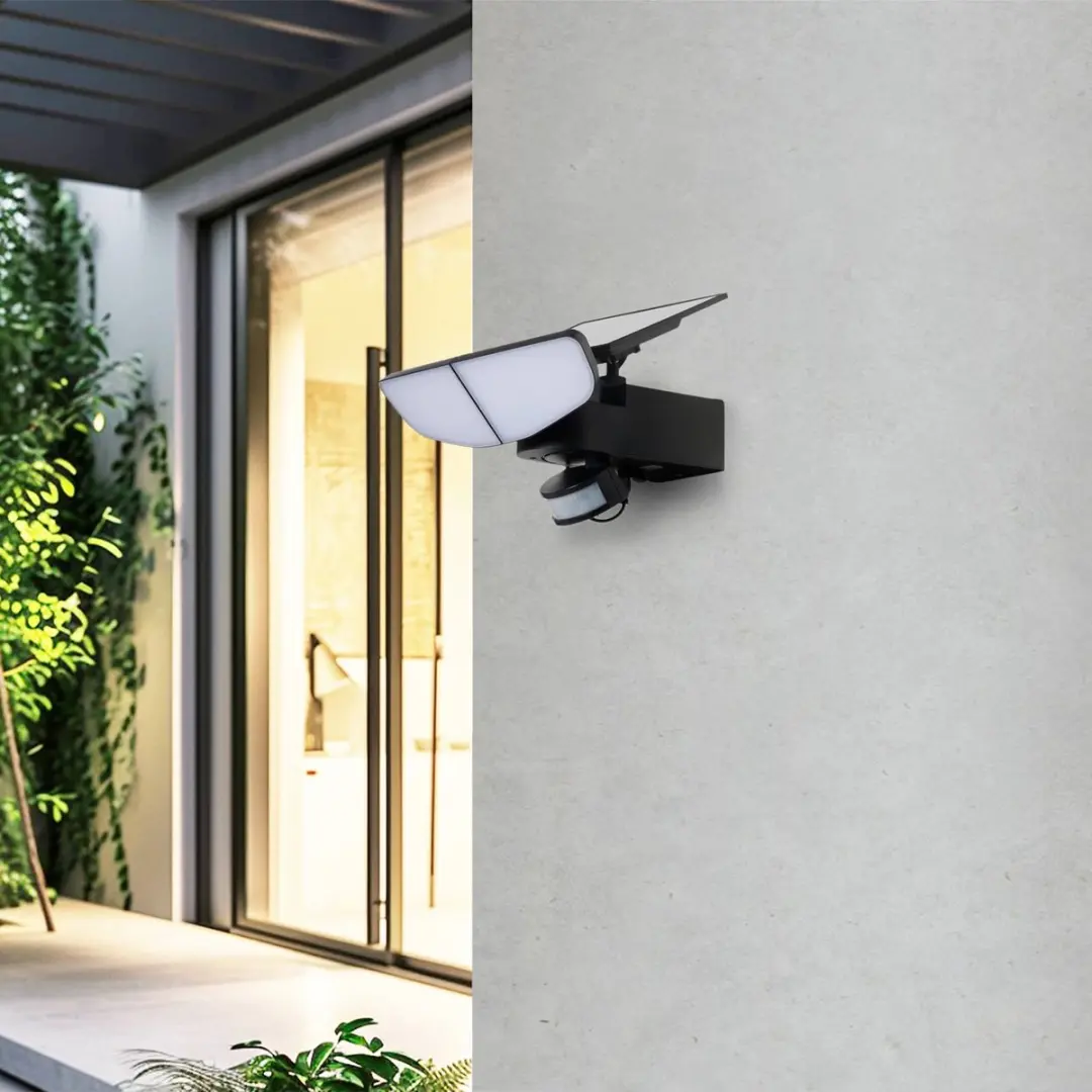 Lindby Solar Buitenlamp 2 Lichtpunten - 9,6W - Zwart/Opaal