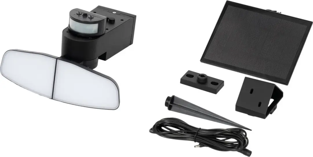 Lindby Solar Buitenlamp 2 Lichtpunten - 9,6W - Zwart/Opaal