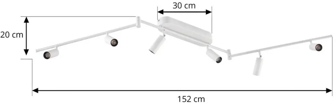 Lindby LED Plafondlamp 6-licht Metaal - Wit