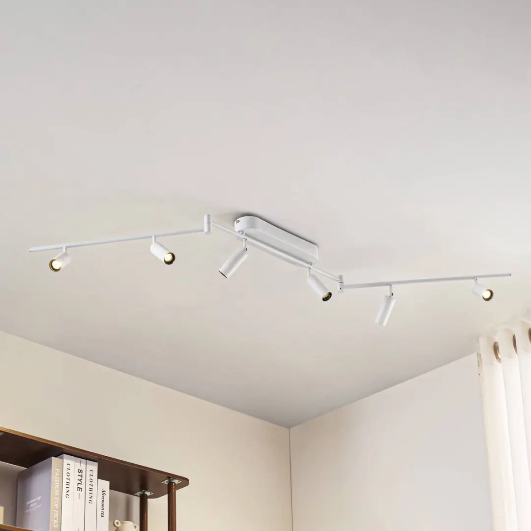 Lindby LED Plafondlamp 6-licht Metaal - Wit