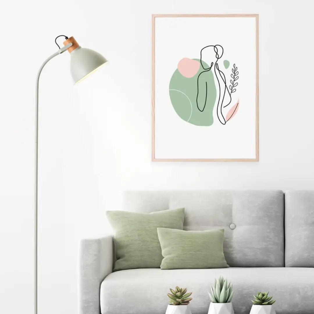 Brilliant Erena Vloerlamp 150cm - Lichtgroen Metaal/Hout