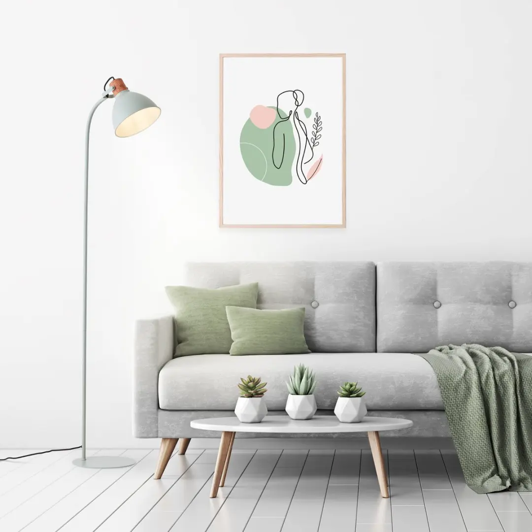 Brilliant Erena Vloerlamp 150cm - Lichtgroen Metaal/Hout