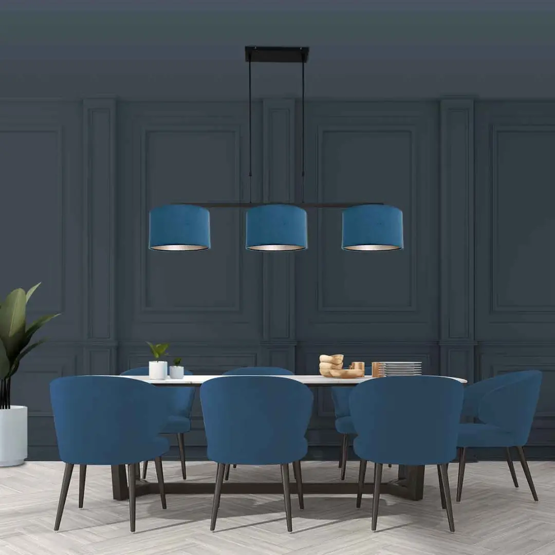 Steinhauer 3-Lichts Hanglamp Stang 3464ZW - Blauw/Zwart