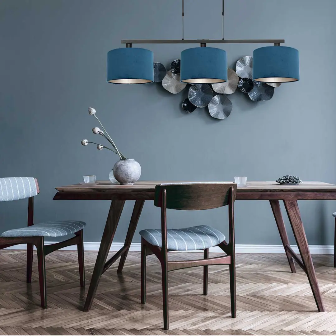 Steinhauer 3-Lichts Hanglamp Stang 3464ZW - Blauw/Zwart