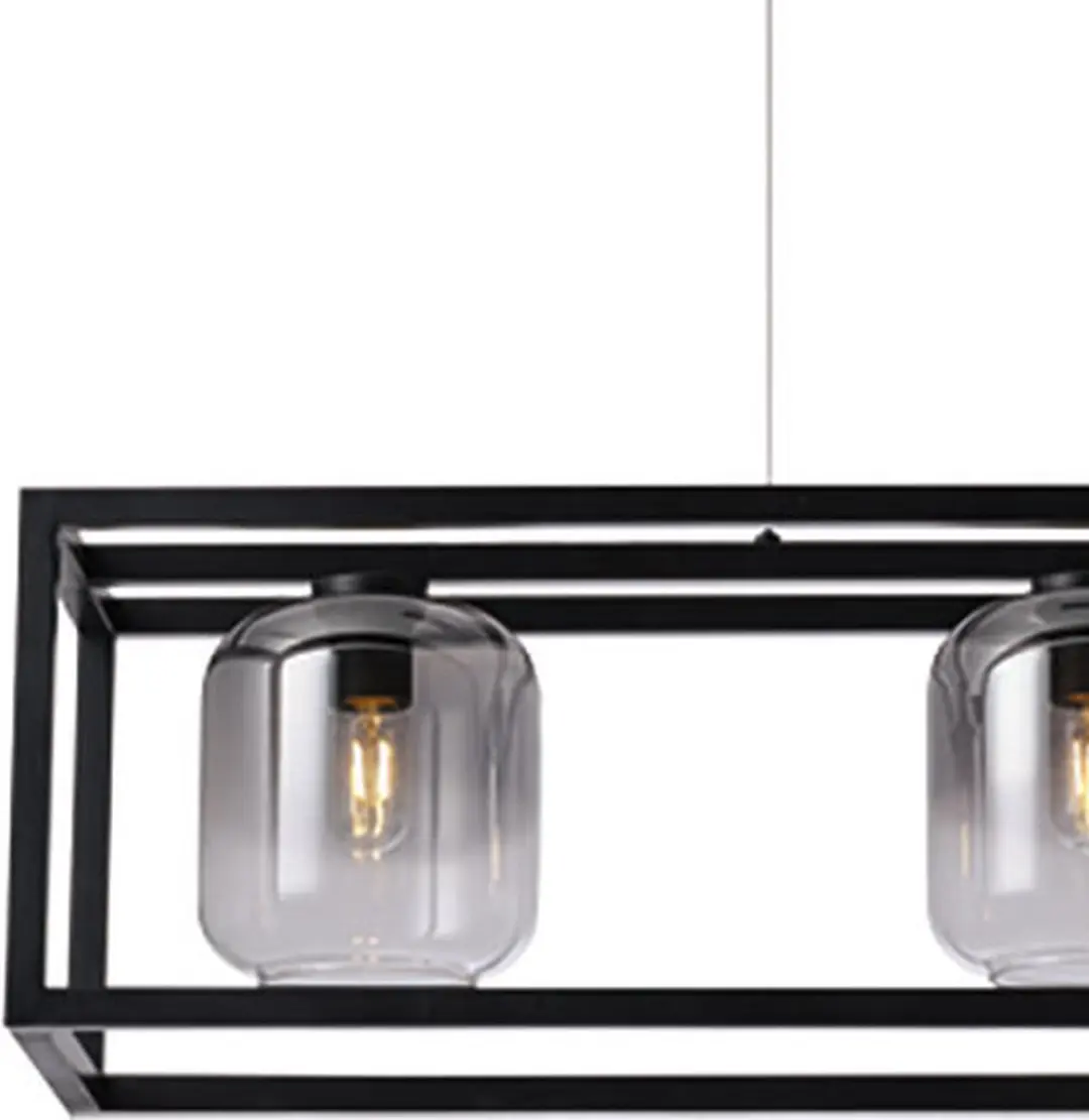 Freelight Dentro 3 Hanglamp - 110cm Rookglas Zwart