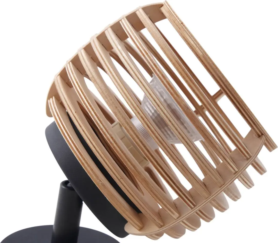 Lindby Wandlamp GU10 - 1 Lichtpunt - Zwart/Licht Hout
