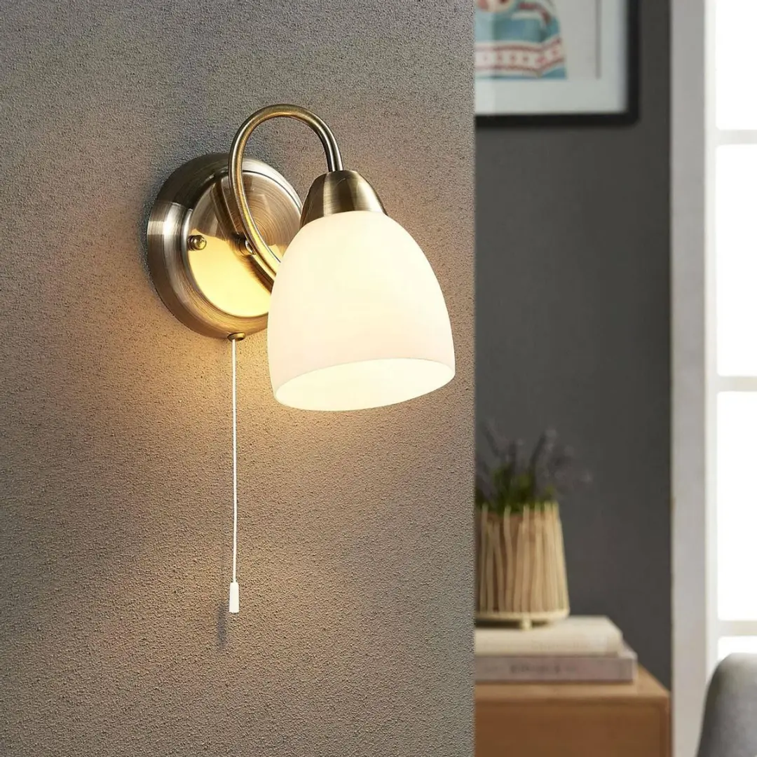 Lindby Wandlamp Glas Metaal E14 40W