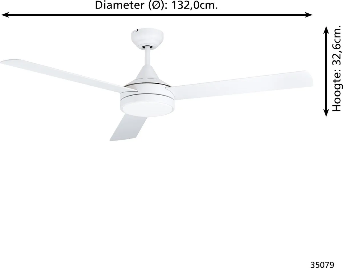 Eglo Sesimbra Plafondlamp met Ventilator 132cm - Wit - afbeelding 6 van 6