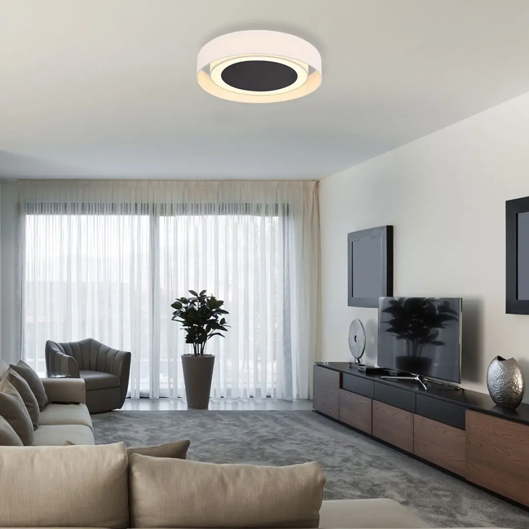 Globo LED Plafondlamp Eetkamer 24W 850lm Warm Wit - Ø60cm Beige - afbeelding 6 van 6