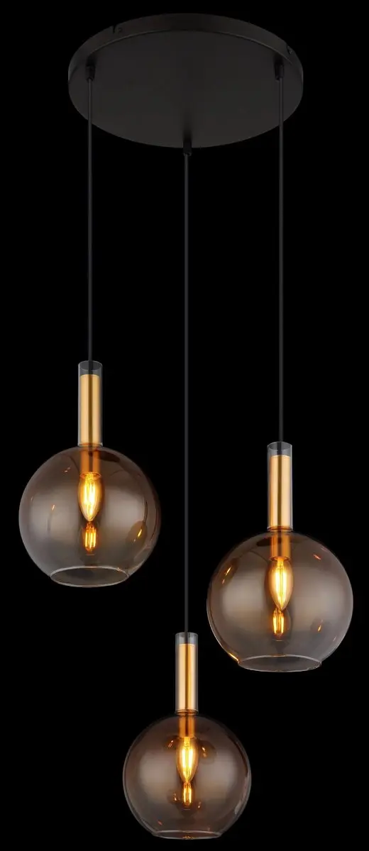 Globo Marinella Hanglamp - 3 Lichtpunten - Ø51cm - Amberkleurig