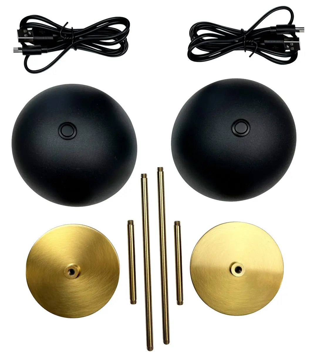 Dyberg Larsen ALONG LED Tafellamp Set - 3 Stuks - Ø10cm - Zwart/Messing
