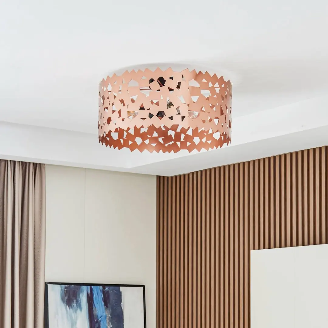 Lucande Plafondlamp 3-Lichts - Ø50cm - Koper