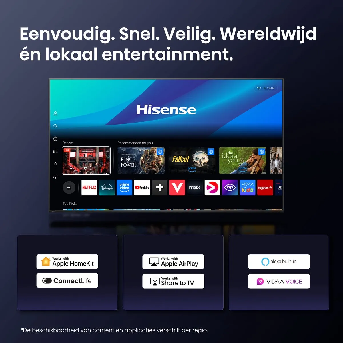 Hisense 55U7Q PRO 55 inch MiniLED TV - Metaal/Donkergrijs