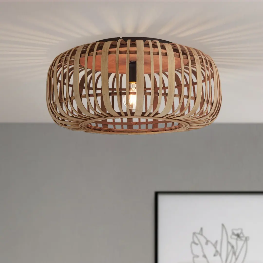 Brilliant Woodrow Plafondlamp E27 - 50cm - Bruin