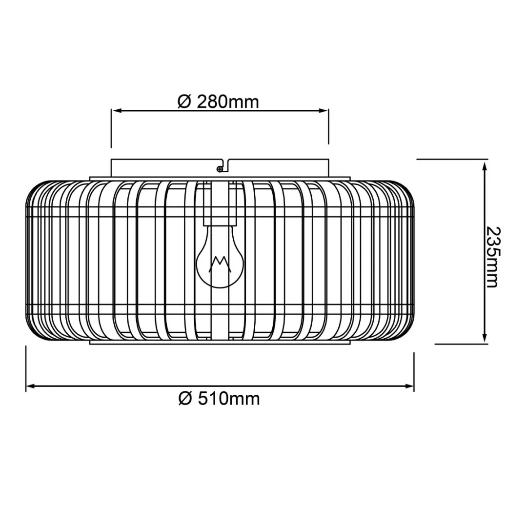 Brilliant Woodrow Plafondlamp E27 - 50cm - Bruin
