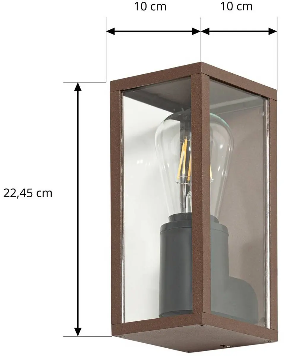 Lindby Wandlamp Buiten 1 Licht E27 - Roestkleurig
