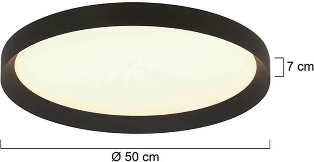 Steinhauer Flady Plafonnier 2x4600 Lumen - Ø50cm - Zwart - afbeelding 6 van 6