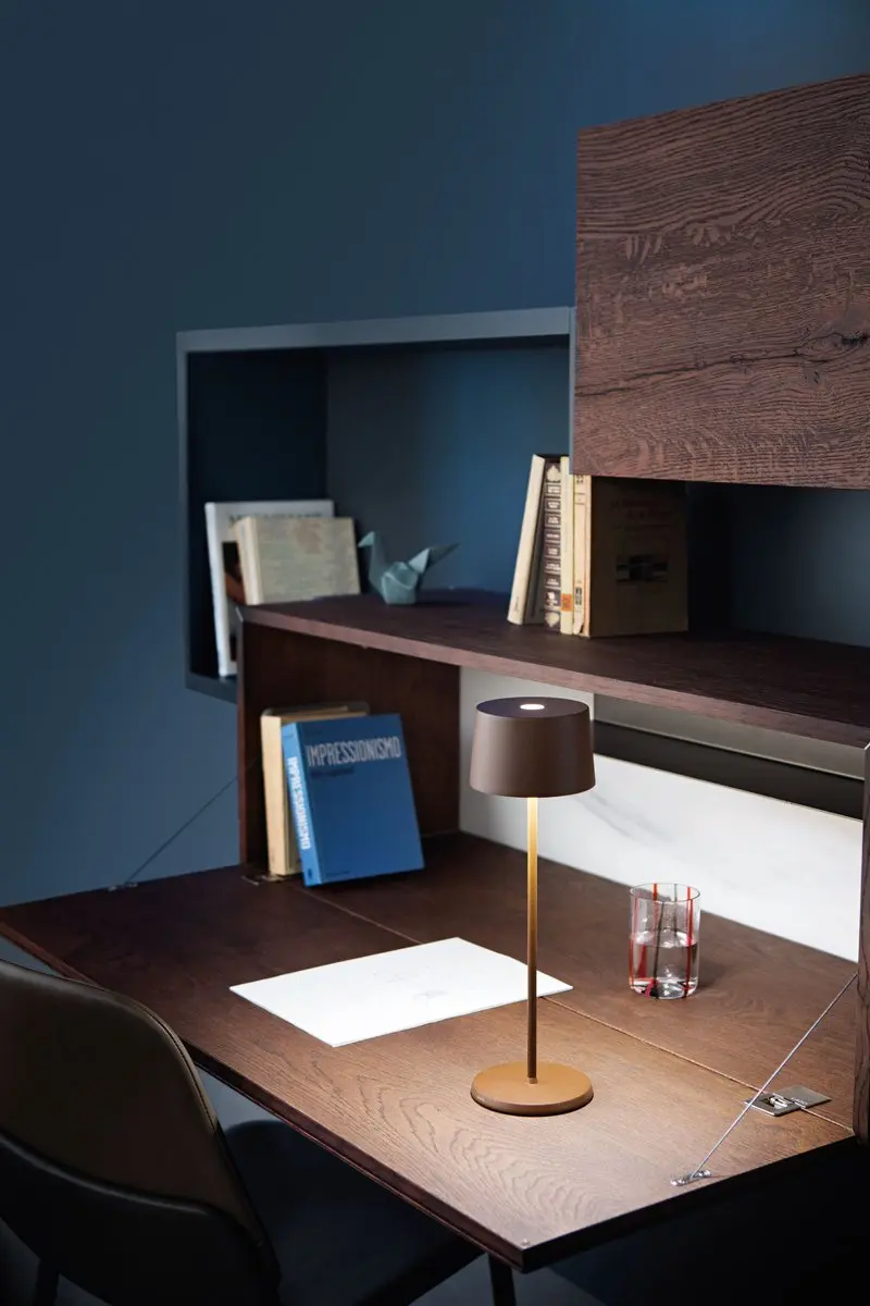 Zafferano Olivia Pro Tafellamp - Oplaadbaar - IP65 - 3000K - Bruin