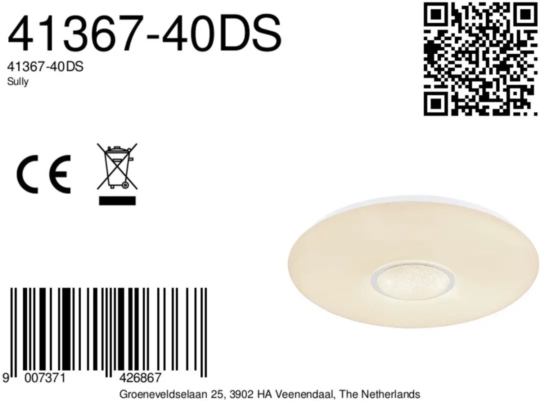 Globo Sully Plafondlamp - 2x LED - Ø49cm - Wit