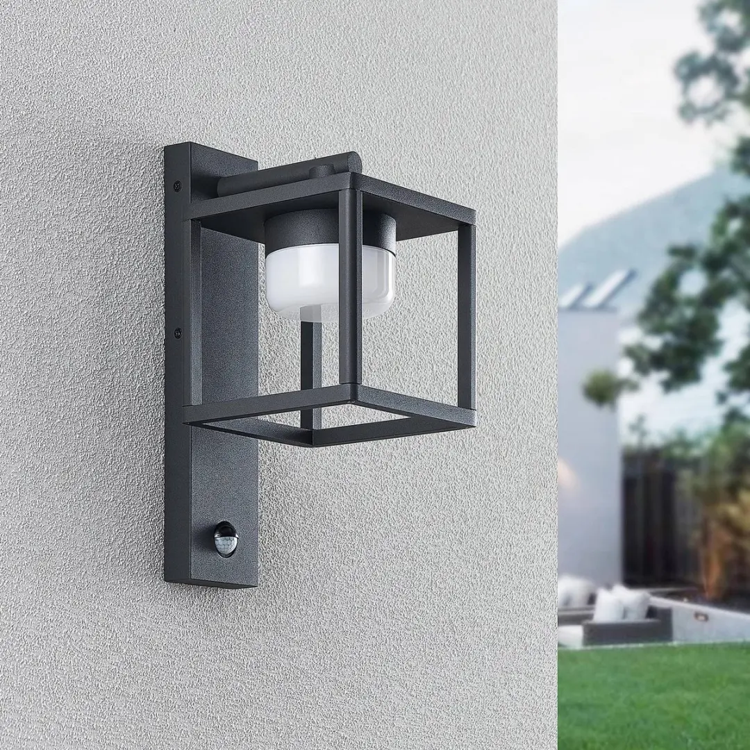 Lucande Wandlamp Buiten Aluminium 11W - Donkergrijs