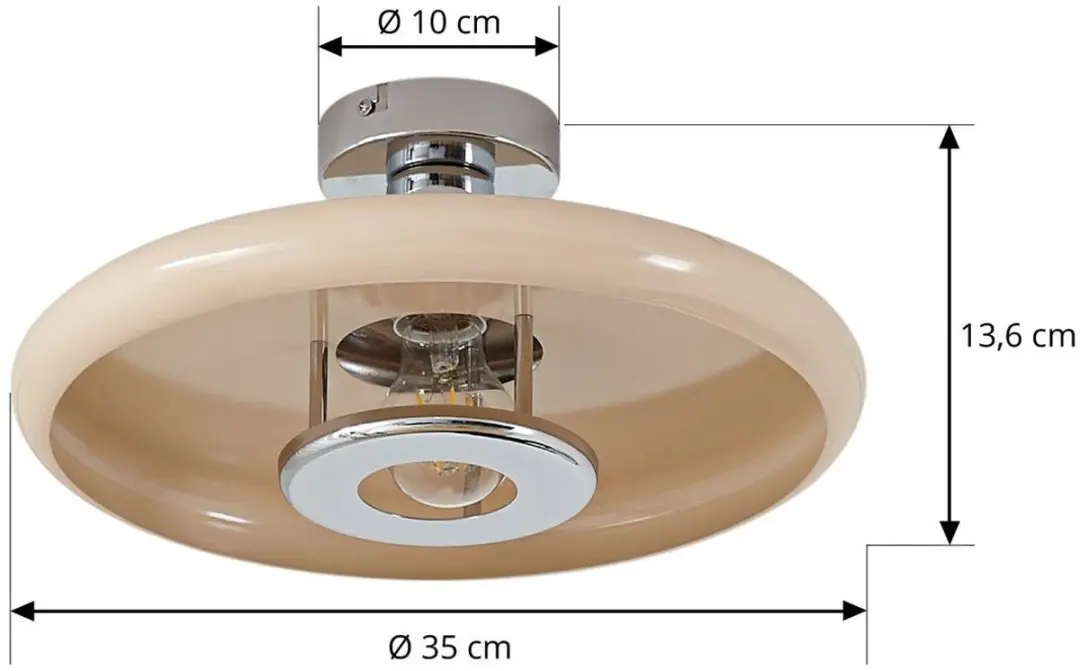 Lindby Plafondlamp 1 Licht E27 Beige
