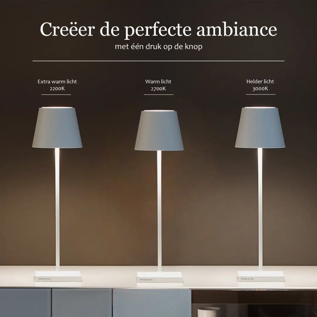 Zafferano Poldina Pro Oplaadbare LED Tafellamp Koper - 3000K