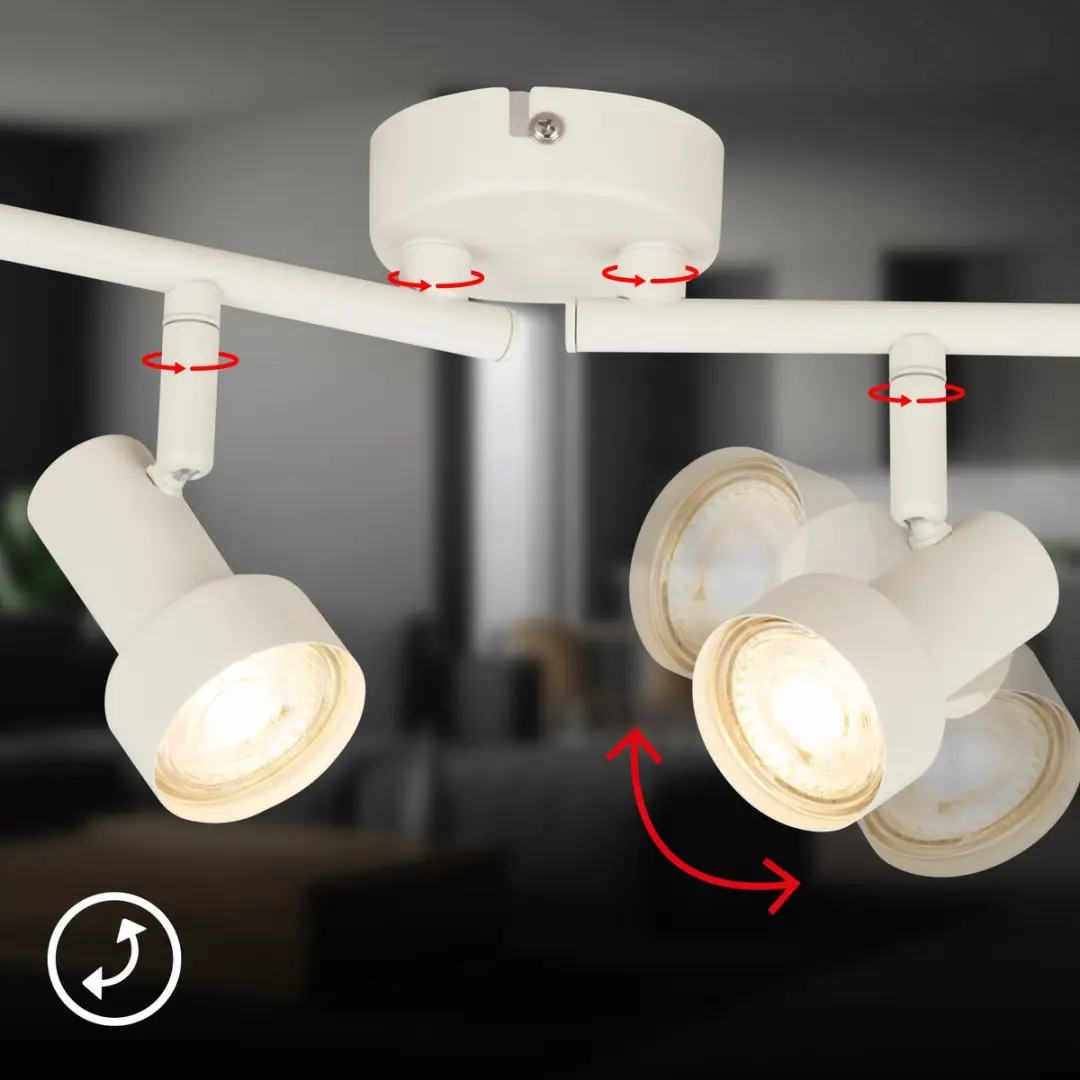 Briloner B.K.Licht Tapp Opbouwspot 4x GU10 - Oud Wit