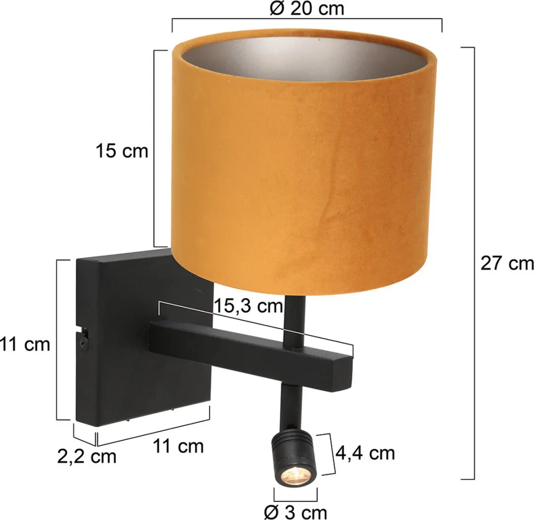 Steinhauer Stang 8207ZW Wandlamp - 2 Lichtpunten Goud