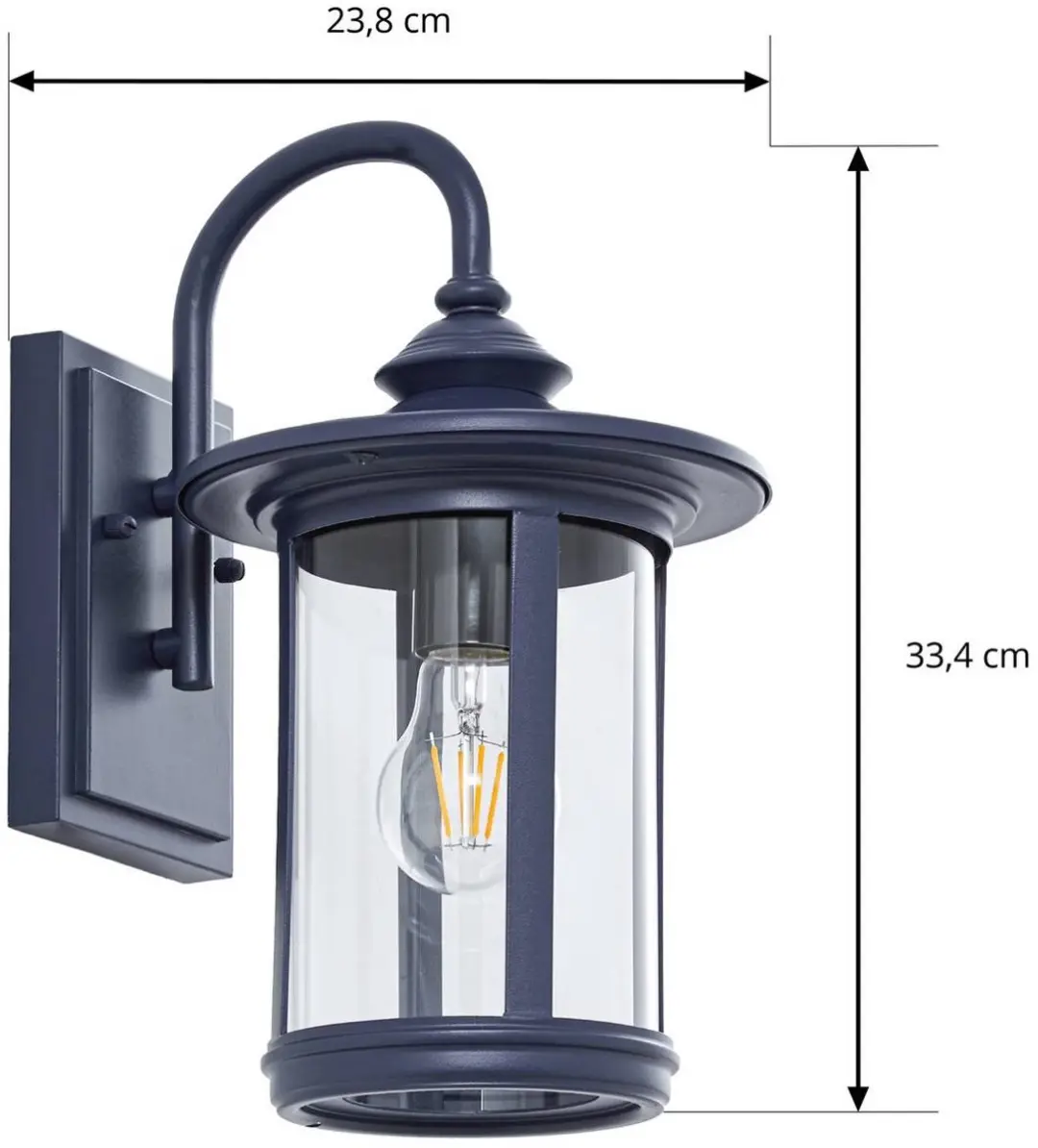 Lindby Wandlamp Buiten 1 Licht E27 - Blauw Transparant