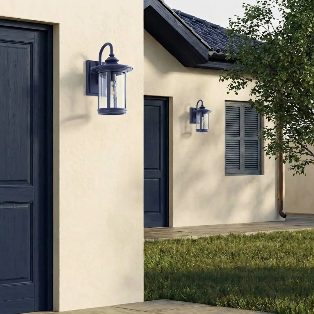 Lindby Wandlamp Buiten 1 Licht E27 - Blauw Transparant