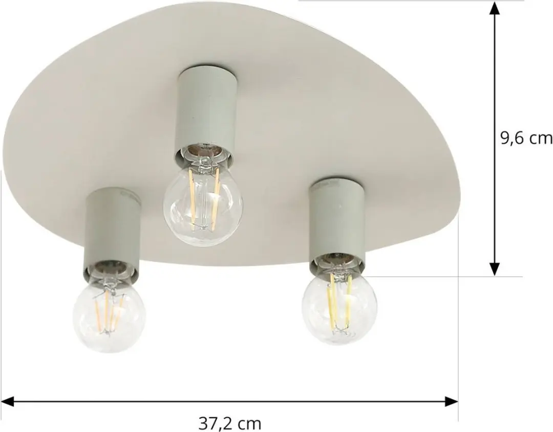 Lindby Plafondlamp 3-Lichts IJzer - Beige/IJsgroen