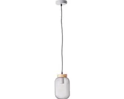 Brilliant Hanglamp Metaal/Hout 16cm - Lichtgrijs/Bruin