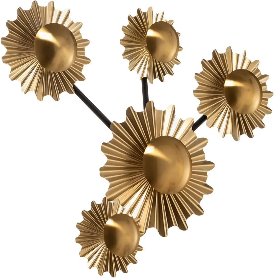 Lindby Wandlamp 5-lichts G9 - 72cm - Zwart/Goud/Brons