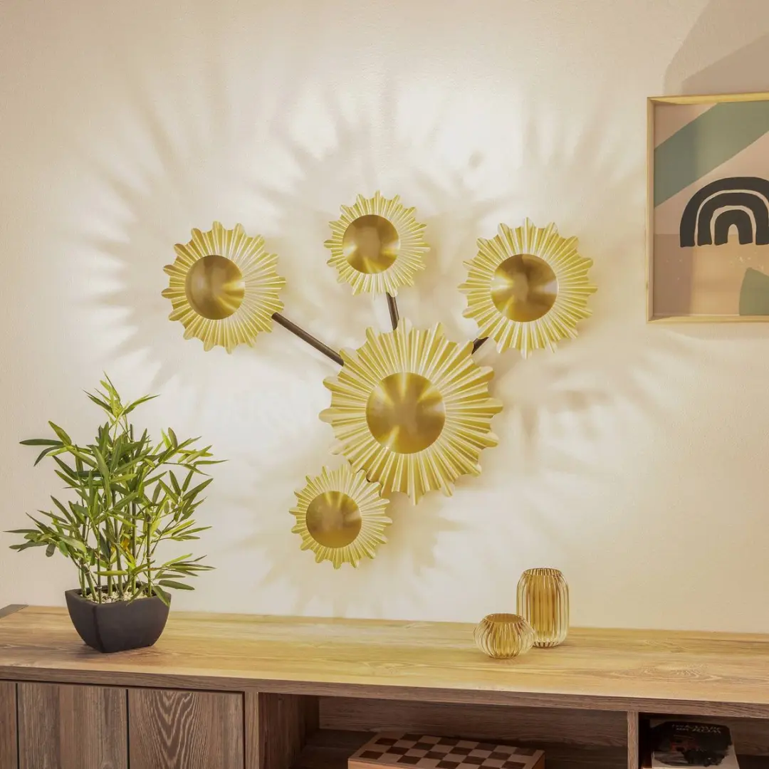 Lindby Wandlamp 5-lichts G9 - 72cm - Zwart/Goud/Brons