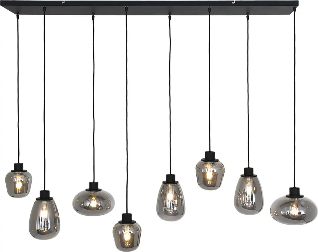 Steinhauer Reflexion Eetkamer Hanglamp - 8-lichten Zwart