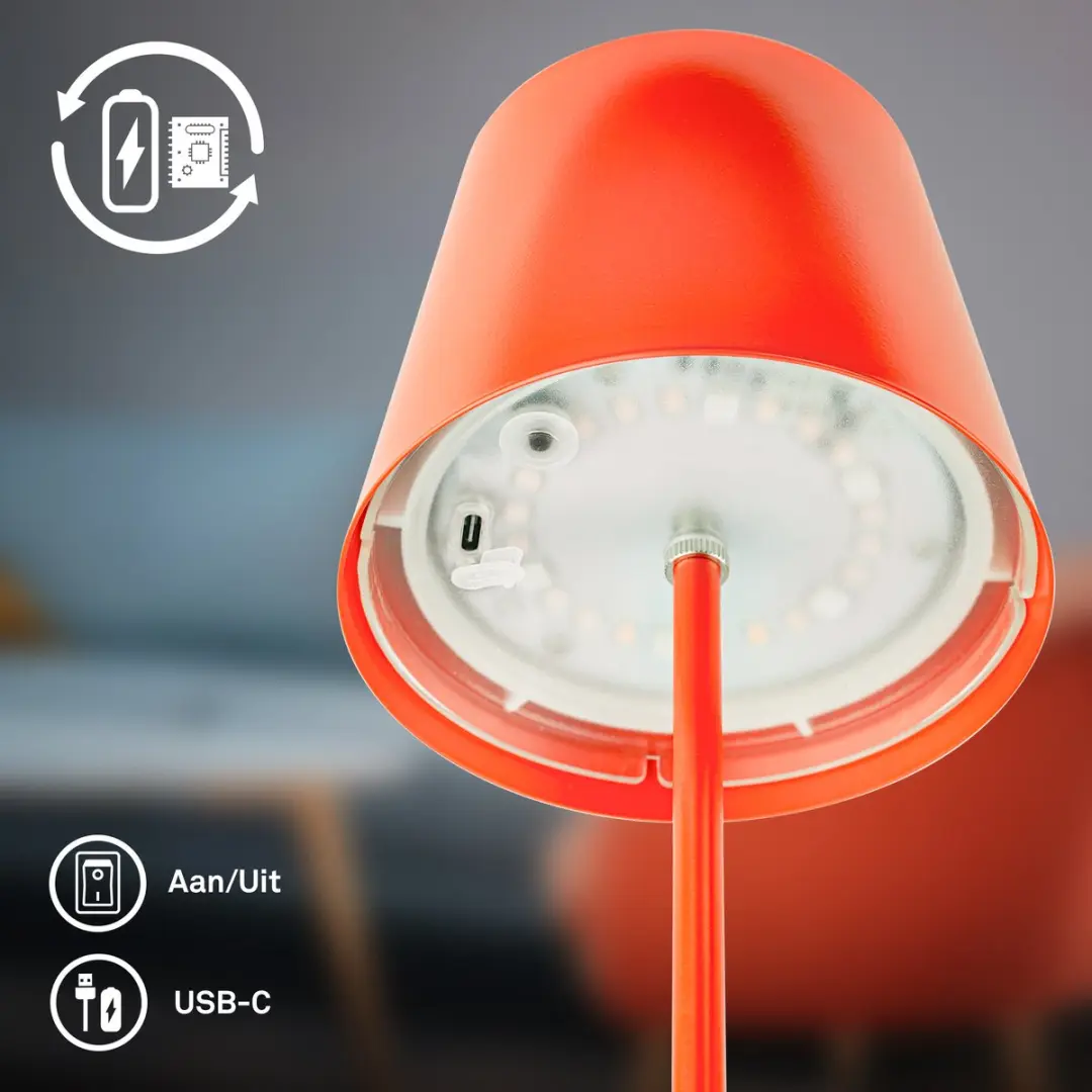 Briloner Calida Oplaadbare Tafellamp - RGBW - 2,5W - Oranje