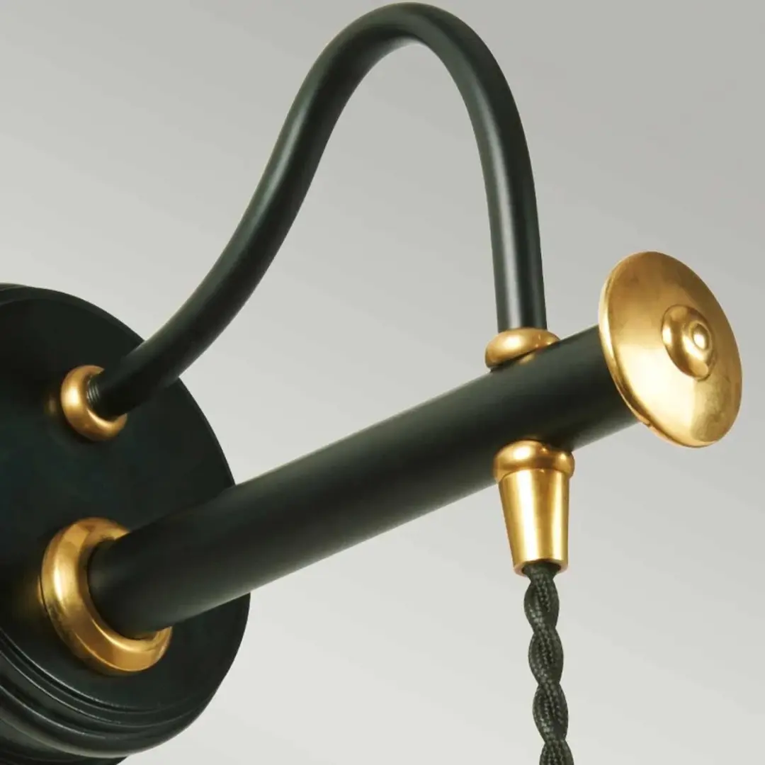 Elstead LED Wandlamp E27 60W - Black/Polished Brass